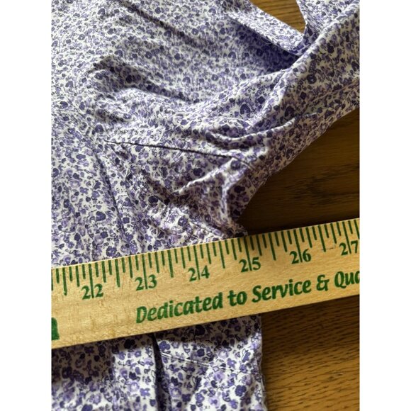 Duluth Trading Shirt Women Size 2X Purple Floral Button Up Casual Comfort - Picture 5 of 12